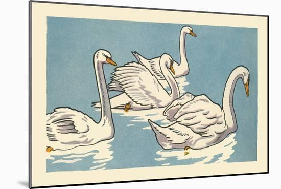 Swans Swim-Hauman-Mounted Art Print
