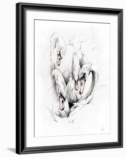 Swans-Alexis Marcou-Framed Art Print