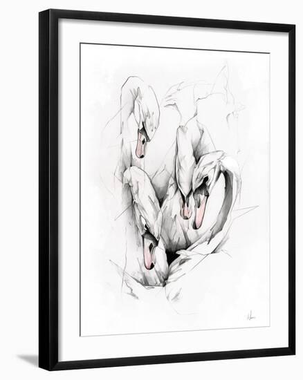 Swans-Alexis Marcou-Framed Art Print