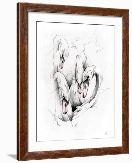 Swans-Alexis Marcou-Framed Art Print