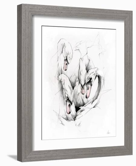 Swans-Alexis Marcou-Framed Art Print