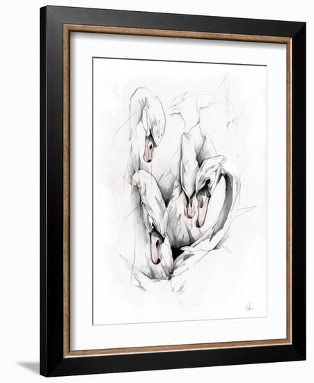 Swans-Alexis Marcou-Framed Art Print