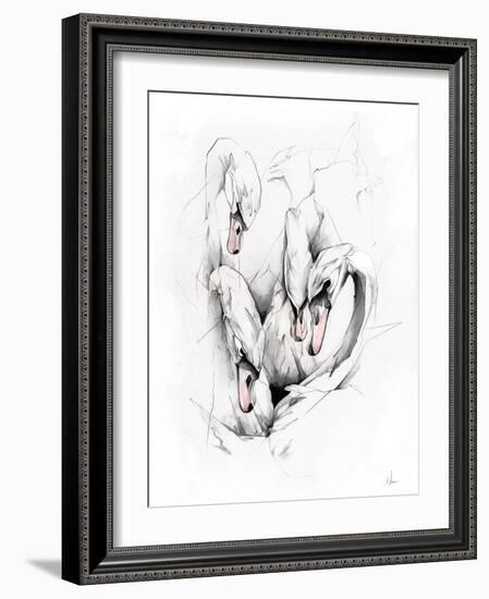 Swans-Alexis Marcou-Framed Art Print