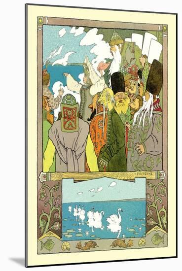 Swans-Ivan Bilibin-Mounted Art Print