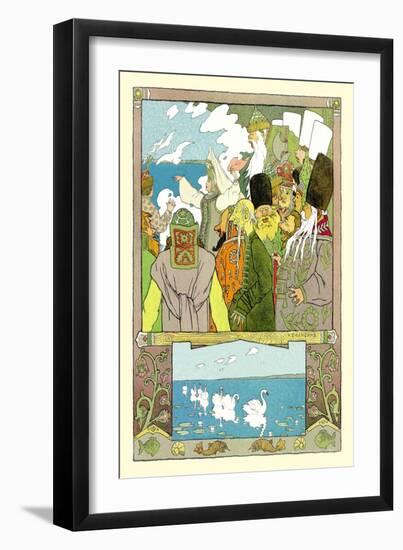 Swans-Ivan Bilibin-Framed Art Print