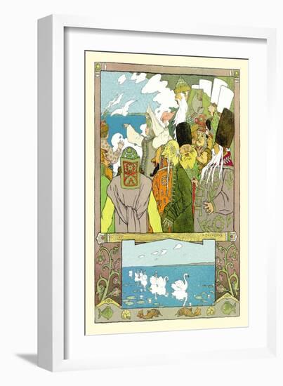 Swans-Ivan Bilibin-Framed Art Print