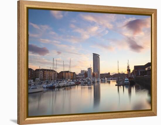 Swansea Marina, West Glamorgan, South Wales, Wales, United Kingdom, Europe-Billy Stock-Framed Premier Image Canvas