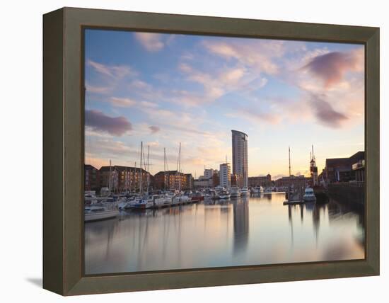 Swansea Marina, West Glamorgan, South Wales, Wales, United Kingdom, Europe-Billy Stock-Framed Premier Image Canvas