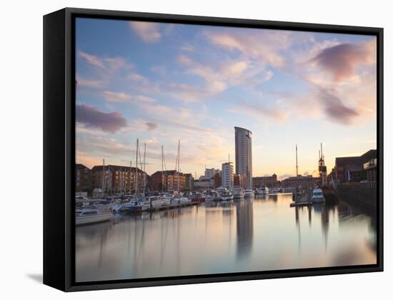 Swansea Marina, West Glamorgan, South Wales, Wales, United Kingdom, Europe-Billy Stock-Framed Premier Image Canvas