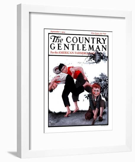 "Swarming Hornets," Country Gentleman Cover, September 1, 1923-WM. Hoople-Framed Giclee Print