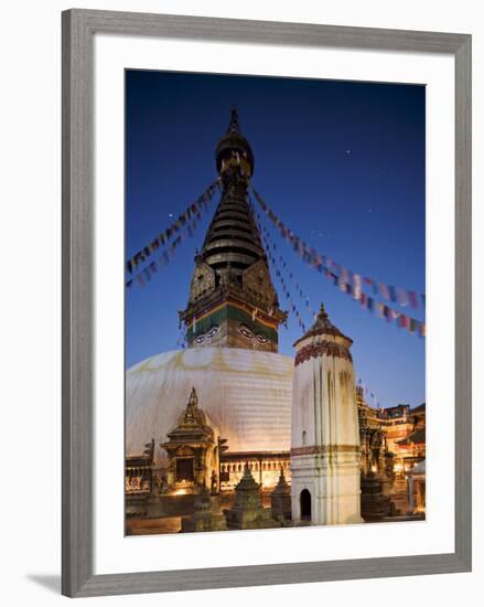 Swayambhunath Buddhist Stupa on a Hill Overlooking Kathmandu, Unesco World Heritage Site, Nepal-Don Smith-Framed Photographic Print