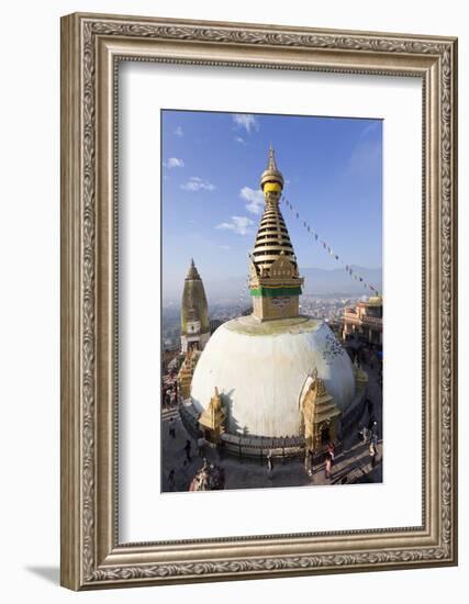 Swayambhunath Buddhist Stupa or Monkey Temple, Kathmandu, Nepal-Peter Adams-Framed Photographic Print