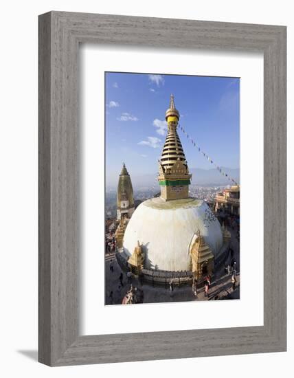 Swayambhunath Buddhist Stupa or Monkey Temple, Kathmandu, Nepal-Peter Adams-Framed Photographic Print