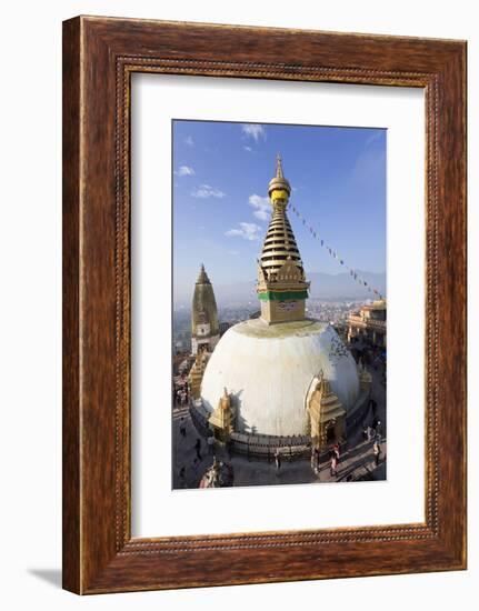 Swayambhunath Buddhist Stupa or Monkey Temple, Kathmandu, Nepal-Peter Adams-Framed Photographic Print