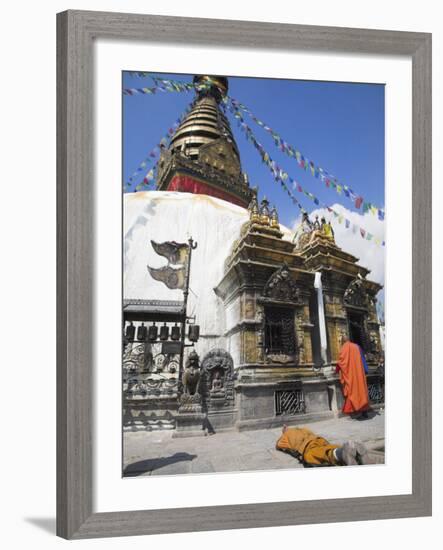 Swayambhunath Stupa, UNESCO World Heritage Site, Kathmandu, Nepal-Jane Sweeney-Framed Photographic Print