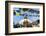 Swayambunath or Monkey Temple, Central Stupa and Buddha eyes, UNESCO World Heritage Site, Kathmandu-G&M Therin-Weise-Framed Photographic Print