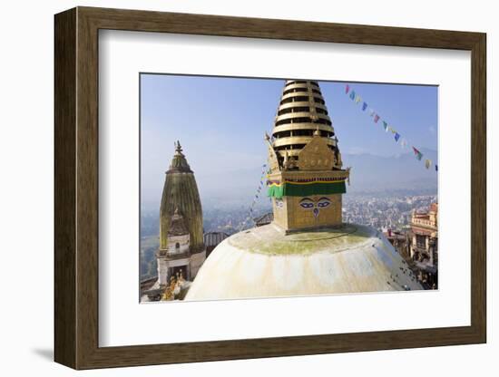 Swayambunath Stupa or Monkey Temple, Kathmandu, Nepal-Peter Adams-Framed Photographic Print