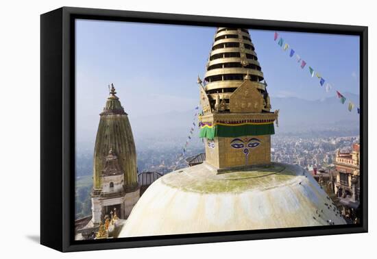 Swayambunath Stupa or Monkey Temple, Kathmandu, Nepal-Peter Adams-Framed Premier Image Canvas