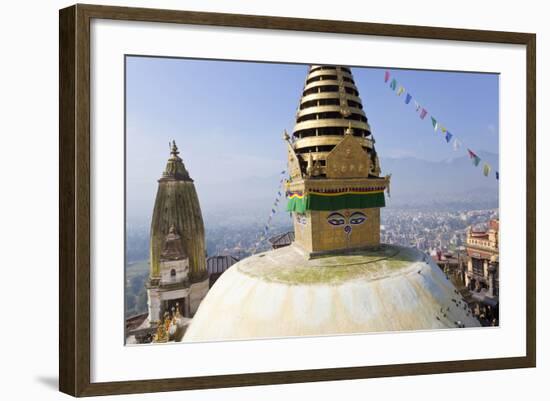 Swayambunath Stupa or Monkey Temple, Kathmandu, Nepal-Peter Adams-Framed Photographic Print