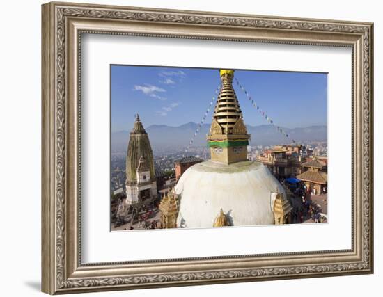 Swayamhunath Buddhist Stupa or Monkey Temple, Kathmandu, Nepal-Peter Adams-Framed Photographic Print