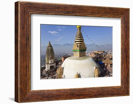 Swayamhunath Buddhist Stupa or Monkey Temple, Kathmandu, Nepal-Peter Adams-Framed Photographic Print