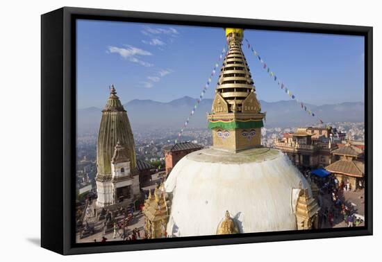 Swayamhunath Buddhist Stupa or Monkey Temple, Kathmandu, Nepal-Peter Adams-Framed Premier Image Canvas