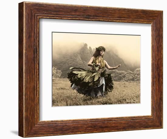 Swaying Skirt, Hawaiian Hula Dancer-Alan Houghton-Framed Art Print