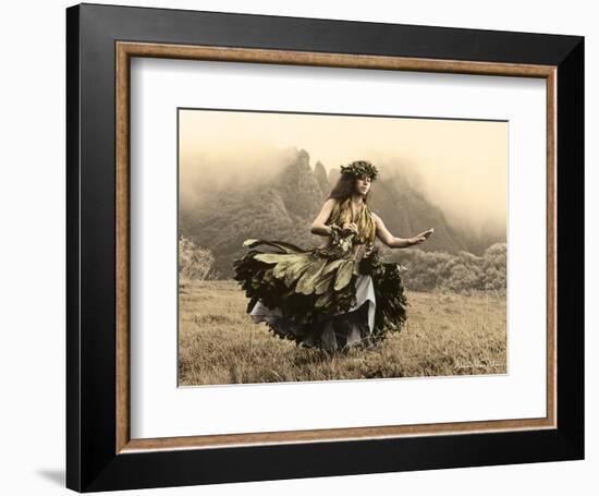 Swaying Skirt, Hawaiian Hula Dancer-Alan Houghton-Framed Art Print