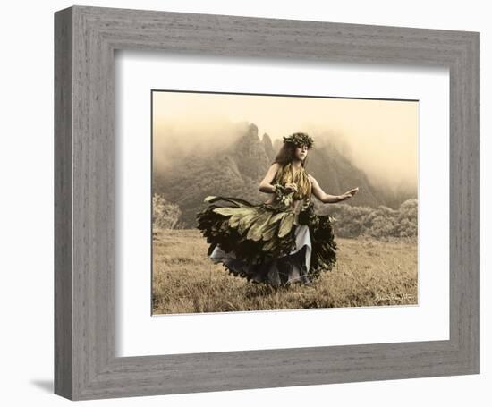 Swaying Skirt, Hawaiian Hula Dancer-Alan Houghton-Framed Art Print