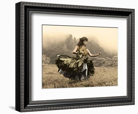 Swaying Skirt, Hawaiian Hula Dancer-Alan Houghton-Framed Art Print