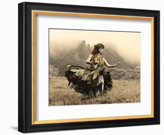 Swaying Skirt, Hawaiian Hula Dancer-Alan Houghton-Framed Art Print