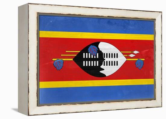 Swaziland Flag Design with Wood Patterning - Flags of the World Series-Philippe Hugonnard-Framed Stretched Canvas