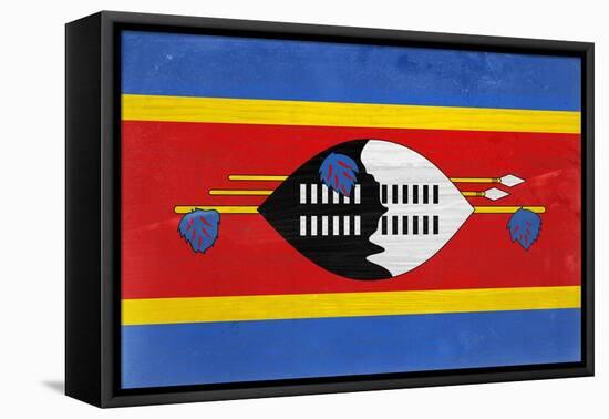 Swaziland Flag Design with Wood Patterning - Flags of the World Series-Philippe Hugonnard-Framed Stretched Canvas