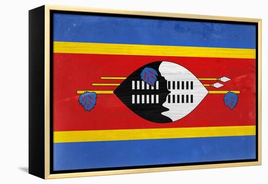 Swaziland Flag Design with Wood Patterning - Flags of the World Series-Philippe Hugonnard-Framed Stretched Canvas