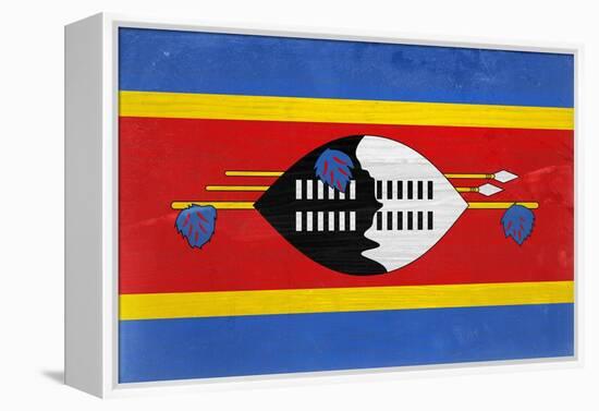 Swaziland Flag Design with Wood Patterning - Flags of the World Series-Philippe Hugonnard-Framed Stretched Canvas