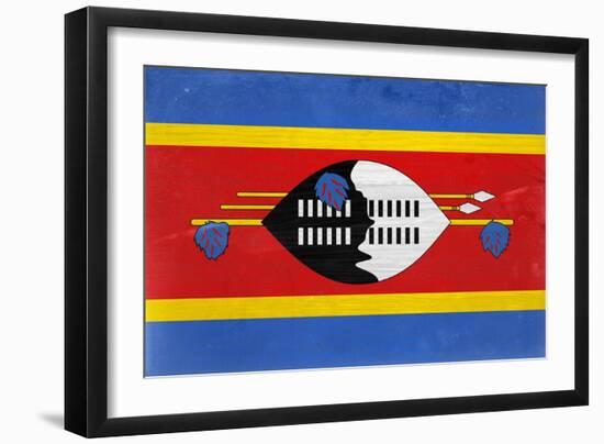 Swaziland Flag Design with Wood Patterning - Flags of the World Series-Philippe Hugonnard-Framed Premium Giclee Print