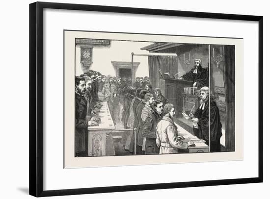 Swearing in Solicitors before the Master of the Rolls, 1876, UK-null-Framed Giclee Print