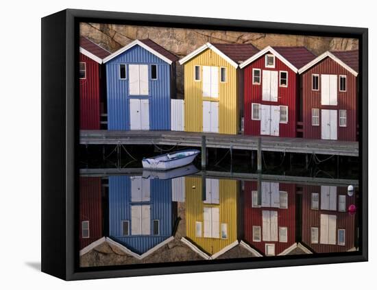 Sweden, Bohus, Peninsula Sotenas, Wooden Houses in the Harbor-K. Schlierbach-Framed Premier Image Canvas
