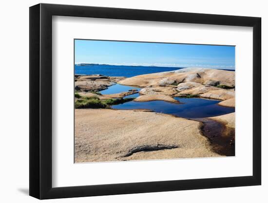 Sweden, Bohuslan, Ramsviklandet Nature Preserve. Polished rock slabs along the coast.-Fredrik Norrsell-Framed Photographic Print