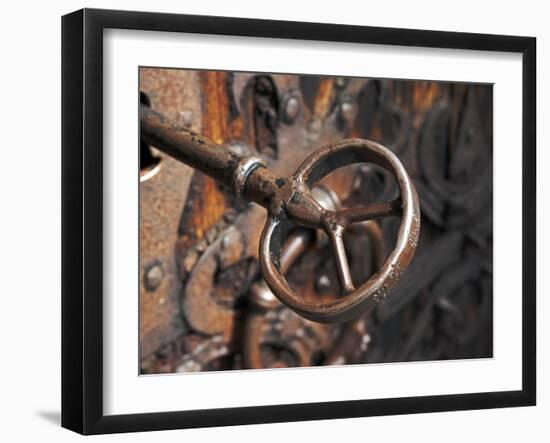 Sweden, Island of Gotland; a Antique Key and Lock Still in Use on the Medieval Church Door-Mark Hannaford-Framed Photographic Print