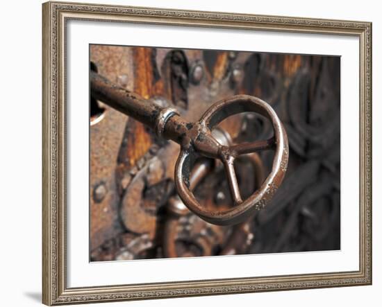 Sweden, Island of Gotland; a Antique Key and Lock Still in Use on the Medieval Church Door-Mark Hannaford-Framed Photographic Print