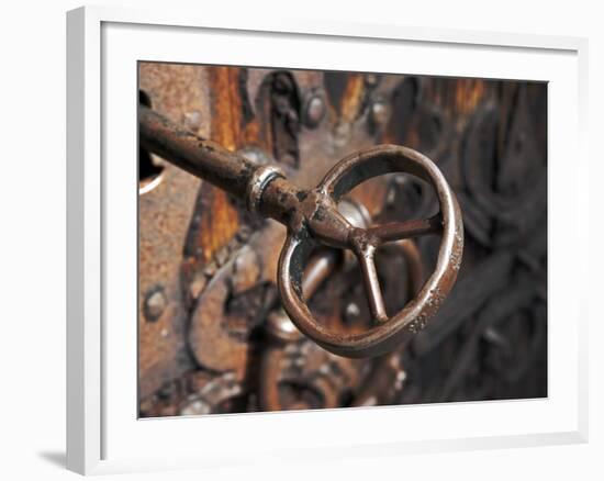 Sweden, Island of Gotland; a Antique Key and Lock Still in Use on the Medieval Church Door-Mark Hannaford-Framed Photographic Print