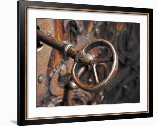Sweden, Island of Gotland; a Antique Key and Lock Still in Use on the Medieval Church Door-Mark Hannaford-Framed Photographic Print