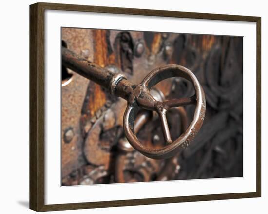 Sweden, Island of Gotland; a Antique Key and Lock Still in Use on the Medieval Church Door-Mark Hannaford-Framed Photographic Print