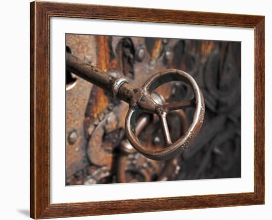 Sweden, Island of Gotland; a Antique Key and Lock Still in Use on the Medieval Church Door-Mark Hannaford-Framed Photographic Print