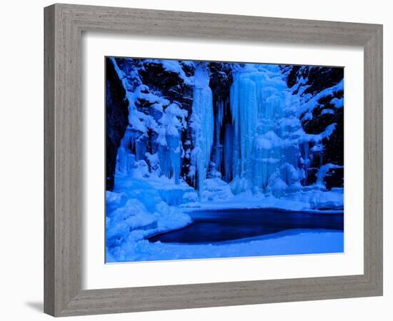 Sweden, Norrbotten, Abisko. Icefall in Abisko Canyon.-Fredrik Norrsell-Framed Photographic Print