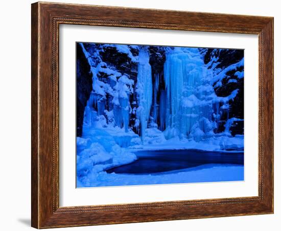 Sweden, Norrbotten, Abisko. Icefall in Abisko Canyon.-Fredrik Norrsell-Framed Photographic Print