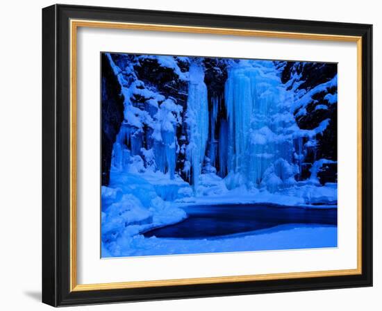 Sweden, Norrbotten, Abisko. Icefall in Abisko Canyon.-Fredrik Norrsell-Framed Photographic Print