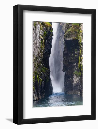 Sweden, Norrbotten, Bjorkliden. Silverfallet (Silver falls) in Rakkasjohka.-Fredrik Norrsell-Framed Photographic Print