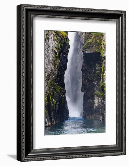 Sweden, Norrbotten, Bjorkliden. Silverfallet (Silver falls) in Rakkasjohka.-Fredrik Norrsell-Framed Photographic Print